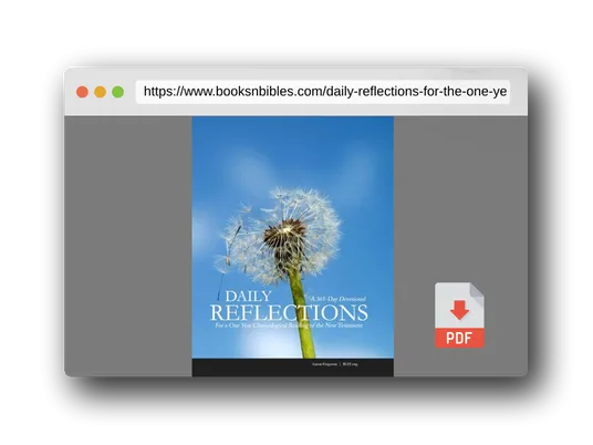 PDF Preview of the book Daily Reflections for the One Year Chronological New Testament
