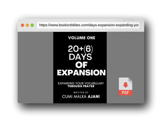 PDF Preview of the book 26 Days of Expansion: Expanding your Vocabulary through Prayer