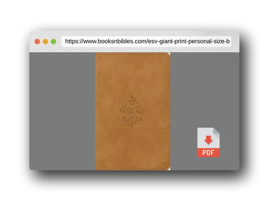 PDF Preview of the book ESV Giant Print Personal Size Bible, Red Letter, Thumb Indexed (TruTone, Nubuck Caramel, Wildflower Design)