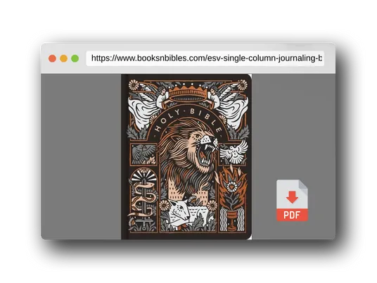 PDF Preview of the book ESV Single Column Journaling Bible, Artist Series (Hardcover, Joshua Noom, The Lion and the Lamb)