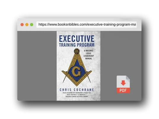 PDF Preview of the book Executive Training Program: A Masonic Lodge Leadership Manual