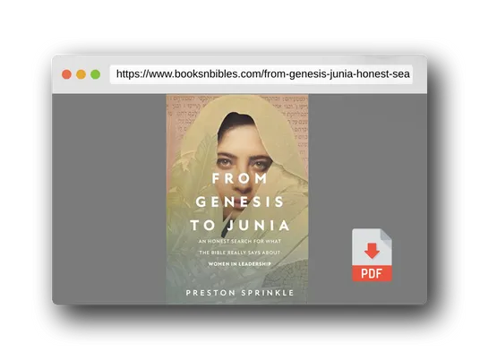PDF Preview of the book From Genesis to Junia: An Honest Search for What the Bible Really Says About Women in Leadership