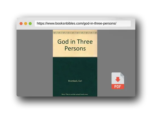 PDF Preview of the book God in Three Persons