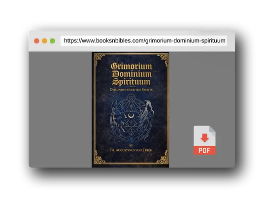 PDF Preview of the book GRIMORIUM DOMINIUM SPIRITUUM