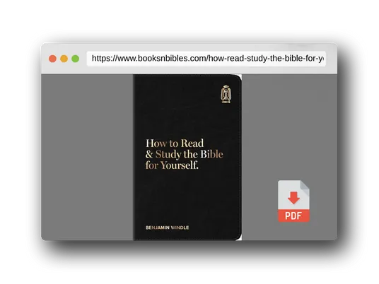 PDF Preview of the book How to Read & Study the Bible for Yourself