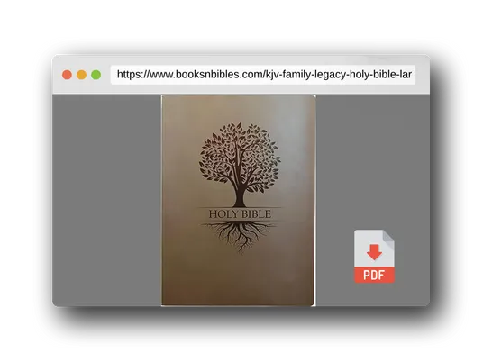 PDF Preview of the book KJV Family Legacy Holy Bible, Large Print, Coffee Ultrasoft: (Red Letter, Brown, 1611 Version) (King James Version Sword Bible)