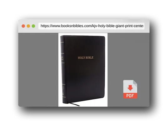 PDF Preview of the book KJV Holy Bible, Giant Print Center-Column Reference Bible, Black Leather-look, 53,000 Cross References, Red Letter, Comfort Print: King James Version