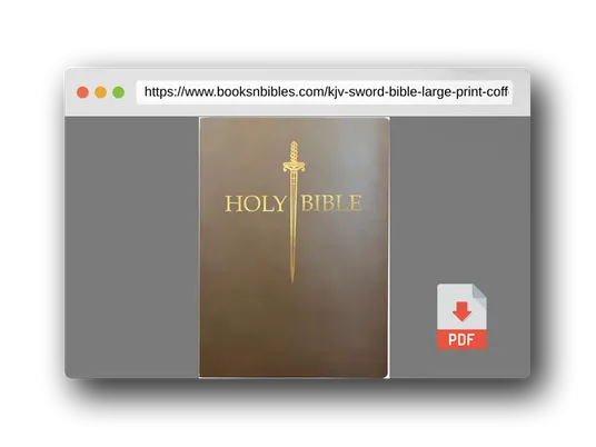 PDF Preview of the book KJV Sword Bible, Large Print, Coffee Ultrasoft: (Red Letter, Brown, 1611 Version) (King James Version Sword Bible)