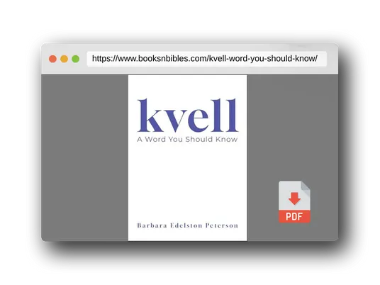 PDF Preview of the book kvell: A Word You Should Know
