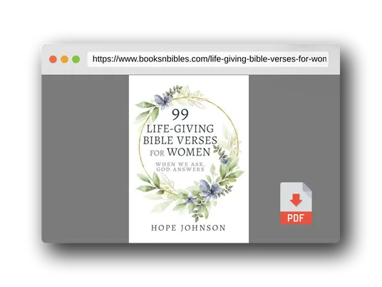 PDF Preview of the book 99 Life-Giving Bible Verses for Women: When We Ask, God Answers