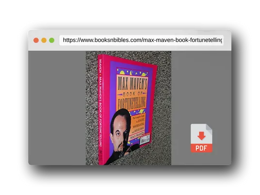 PDF Preview of the book Max Maven's Book of Fortunetelling