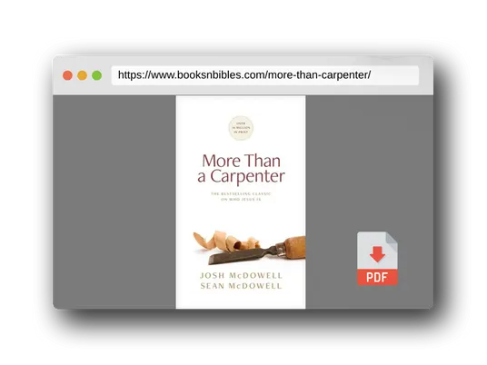 PDF Preview of the book More Than a Carpenter