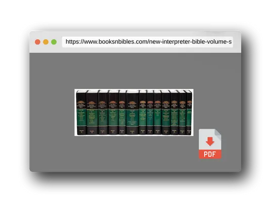 PDF Preview of the book New Interpreter's Bible (12 Volume Set + Index)