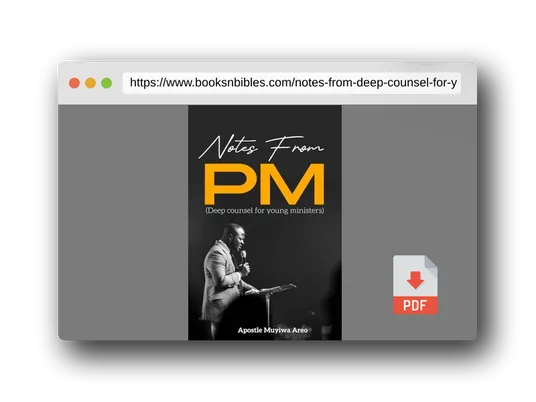 PDF Preview of the book Notes from PM: Deep Counsel For Young Ministers