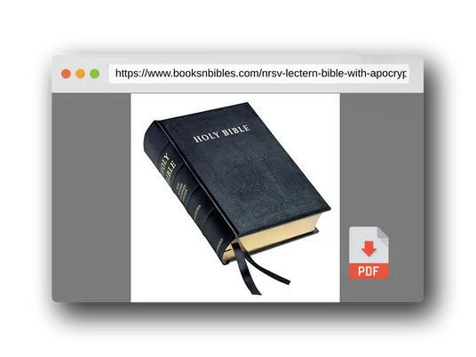 PDF Preview of the book NRSV Lectern Bible with Apocrypha, Black Goatskin Leather over Boards, NR936:TAB Black Goatskin Leather Anglicized Edition