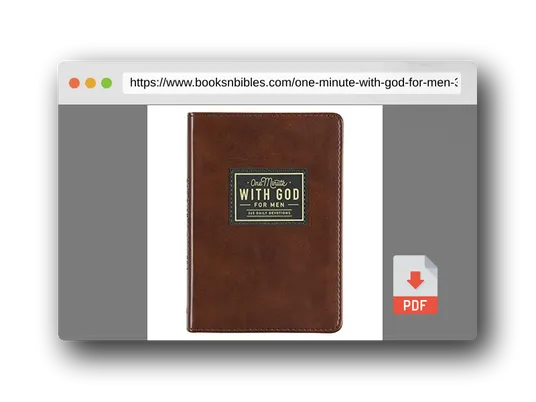 PDF Preview of the book One Minute with God for Men 365 Devotions, Brown Faux Leather Flexcover