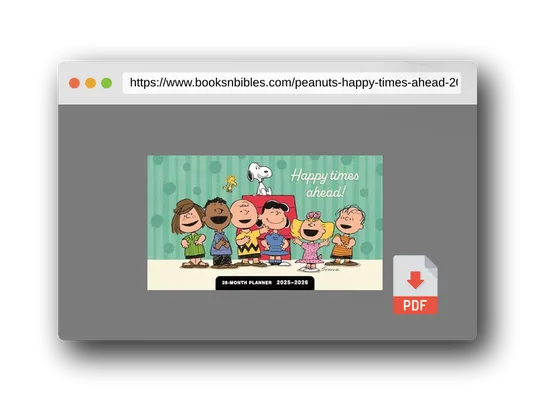 PDF Preview of the book Peanuts Happy Times Ahead: 2025-2026 28-Month Inspirational Pocket Planner