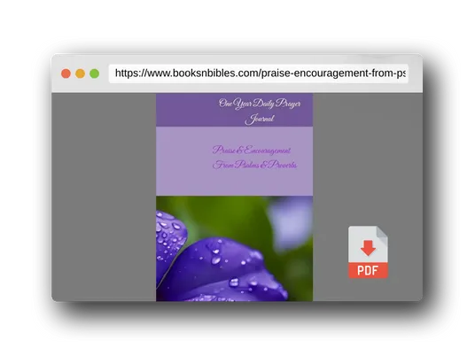 PDF Preview of the book Praise & Encouragement From Psalms & Proverbs