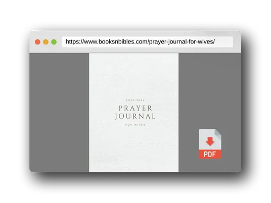 PDF Preview of the book Prayer Journal for WIVES