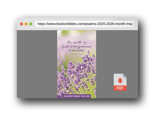 PDF Preview of the book Psalms: 2025-2026 28-Month Inspirational Pocket Planner