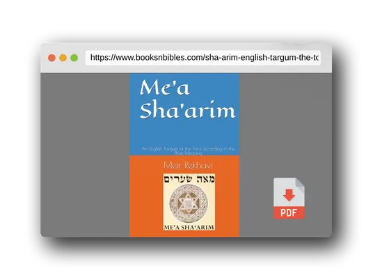 PDF Preview of the book Me՚a Shaՙarim: An English Targum of the Tora according to the Plain Meaning