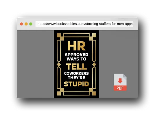 PDF Preview of the book Stocking Stuffers for Men: HR Approved Ways to Tell Coworkers They're Stupid: Funny Christmas Gift for Adults