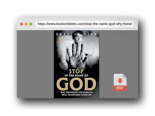 PDF Preview of the book Stop In The Name Of God: Why Honoring the Sabbath Will Transform Your Life Forever