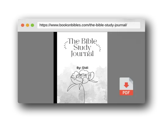 PDF Preview of the book The Bible Study Journal