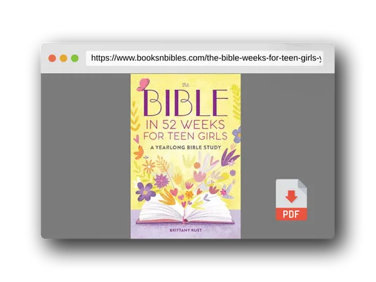 PDF Preview of the book The Bible in 52 Weeks for Teen Girls: A Yearlong Bible Study