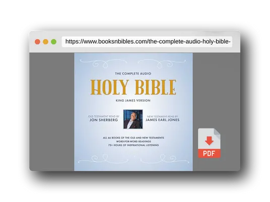 PDF Preview of the book The Complete Audio Holy Bible: King James Version: The New Testament as Read by James Earl Jones; The Old Testament as Read by Jon Sherberg