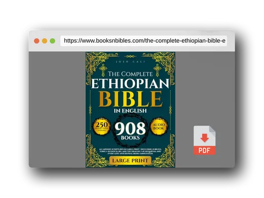 PDF Preview of the book The Complete Ethiopian Bible in English: All Missing Scriptures in LARGE PRINT | Including Jubilees, Tobit, I–III Enoch, Bel and the Dragon, I–III Meqabyan, and Every Lost Apocryphal Book (Annotated)