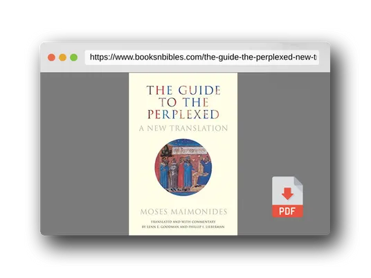 PDF Preview of the book The Guide to the Perplexed: A New Translation