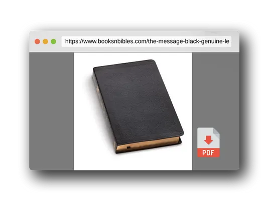 PDF Preview of the book The Message Black Genuine Leather: The Bible in Contemporary Language