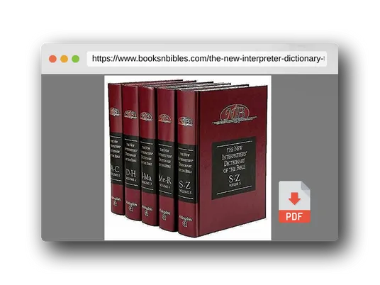 PDF Preview of the book The New Interpreter's Dictionary of the Bible (5 Volumes)