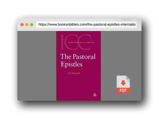 PDF Preview of the book The Pastoral Epistles (International Critical Commentary)