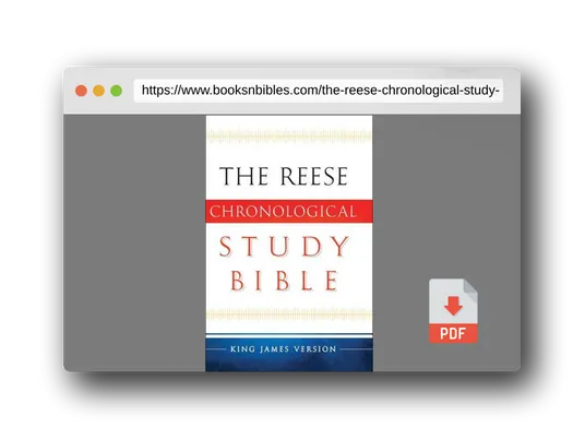 PDF Preview of the book The Reese Chronological Study Bible: King James Version