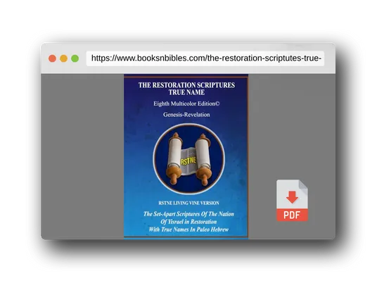 PDF Preview of the book The Restoration Scriptutes True Name Eighth-Living Vine Version
