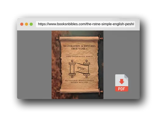 PDF Preview of the book THE RSTNE SIMPLE ENGLISH PESHITTA BRIT CHADASHA EDITION