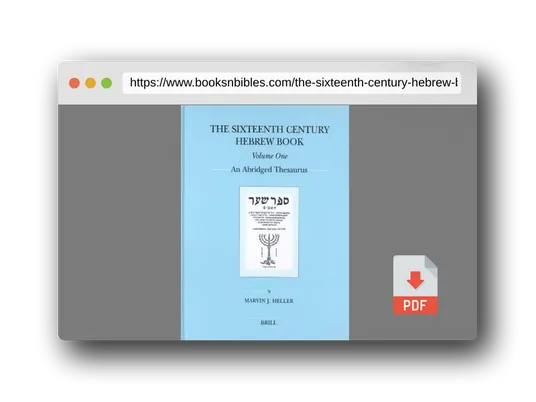 PDF Preview of the book The Sixteenth Century Hebrew Book (2 Vols): An Abridged Thesaurus (Brill's Jewish Studies)