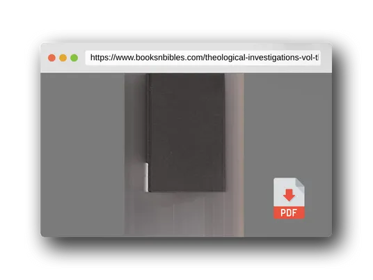 PDF Preview of the book Theological Investigations, Vol. 3: The Theology of the Spiritual Life