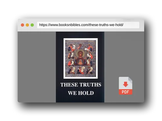 PDF Preview of the book These Truths We Hold