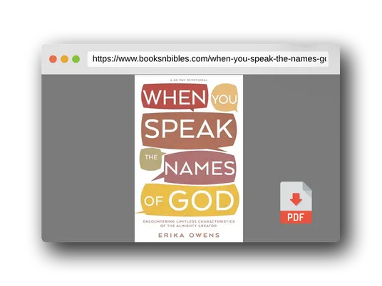 PDF Preview of the book When You Speak the Names of God: Encountering Limitless Characteristics of the Almighty Creator