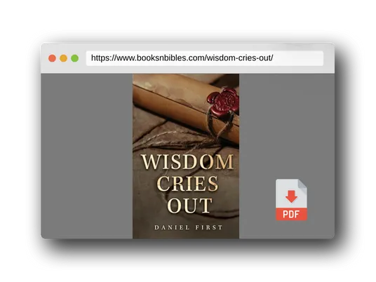 PDF Preview of the book Wisdom Cries Out