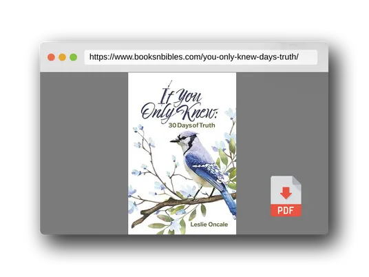 PDF Preview of the book If You Only Knew: 30 Days of Truth