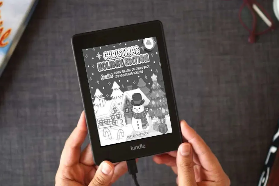 Read Online Color-by-Line Christmas Coloring Book for Adults and Seniors: Relaxing, Easy Holiday Designs with Pre-Colored Outlines for Mindfulness, Stress Relief, and Festive Fun as a Kindle eBook